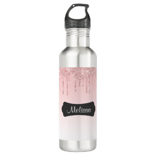 Moderner rosafarbener Glitzer Edelstahlflasche