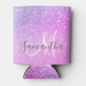 Moderner rosafarbener Glitzer Glitzern Personalisi Dosenkühler (Vorderseite)