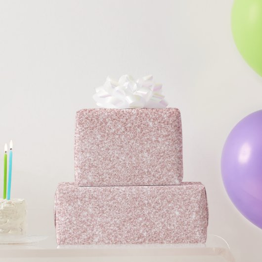 Moderner rosafarbener Glitzer Glitzern Personalisi Geschenkpapier (Partygeschenke)