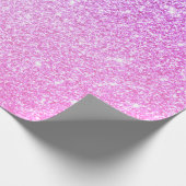 Moderner rosafarbener Glitzer Glitzern Personalisi Geschenkpapier (Ecke)