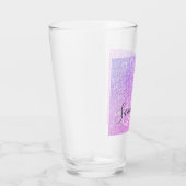 Moderner rosafarbener Glitzer Glitzern Personalisi Glas (Rechts)