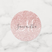Moderner rosafarbener Glitzer Glitzern Personalisi Konfetti (Klein Vorderseite)