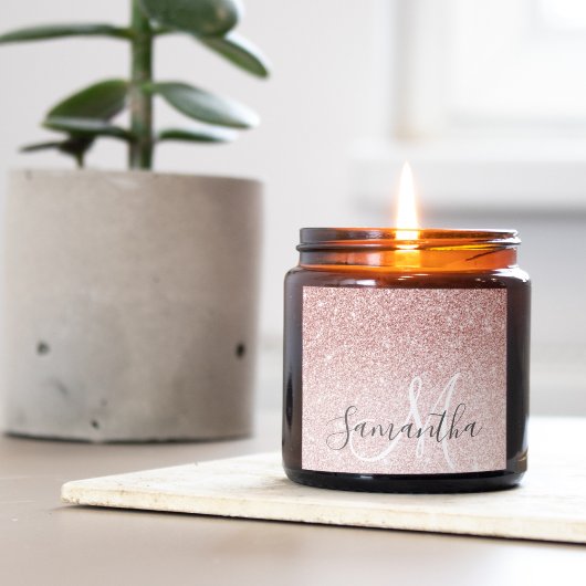 Moderner rosafarbener Glitzer Glitzern Personalisi Quadratischer Aufkleber