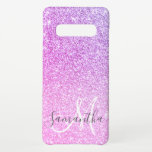 Moderner rosafarbener Glitzer Glitzern Personalisi Samsung Galaxy S10  Hülle<br><div class="desc">Moderner rosafarbener Glitzer Glitzern Personalisierter Name</div>