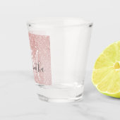 Moderner rosafarbener Glitzer Glitzern Personalisi Schnapsglas (Rechts)