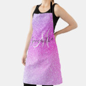 Moderner rosafarbener Glitzer Glitzern Personalisi Schürze (InSitu)