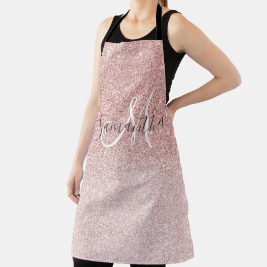 Moderner rosafarbener Glitzer Glitzern Personalisi Schürze (InSitu)