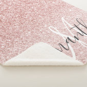 Moderner rosafarbener Glitzer Glitzern Personalisi Sherpadecke (3/4)