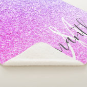 Moderner rosafarbener Glitzer Glitzern Personalisi Sherpadecke (3/4)