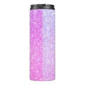 Moderner rosafarbener Glitzer Glitzern Personalisi Thermosbecher (Rückseite)