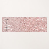 Moderner rosafarbener Glitzer Glitzern Personalisi Yogamatte (Vorderseite (Horizontal))