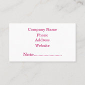 Moderner rosafarbener Glitzer kundenspezifisch Per Visitenkarte (Rückseite)