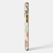 Moderner rosafarbener Glitzer Personalisierter Nam iPhone Hülle (Linke Seite)