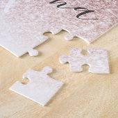 Moderner rosafarbener Glitzer und Blume mit Namen Puzzle (Seite)