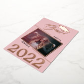 Moderner rosafarbener Graduate 2 Foto Abschluss Folieneinladung (Gedreht)