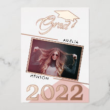 Moderner rosafarbener Graduate 2 Foto Abschluss