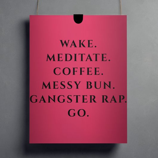 Moderner rosafarbener Kaffee und gesunder Bun fett Poster