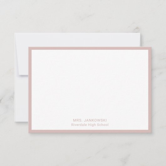 Moderner rosafarbener Lehrer Vielen Dank für Ihre  (Vorderseite)