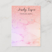 Moderner rosafarbener Marmor- und Glitzer-Verdiene Visitenkarte (Vorderseite)