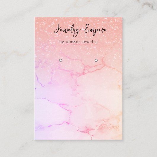 Moderner rosafarbener Marmor- und Glitzer-Verdiene Visitenkarte (Vorderseite)