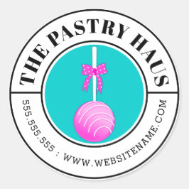 Moderner rosafarbener Pop Kurveller Runder Aufkleber