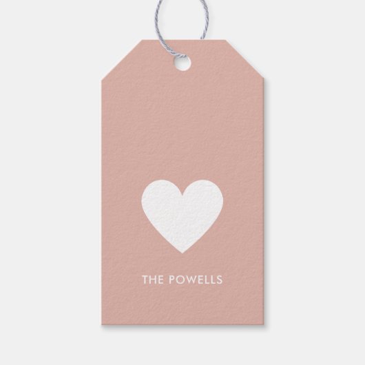 Moderner, rosafarbener Preppy-Strip Personalisiert Geschenkanhänger (Vorderseite)