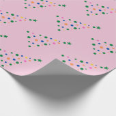 Moderner rosafarbener Weihnachtsbaum Geschenkpapier (Ecke)