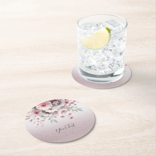 Moderner rosafarbener weißer Untersetzer (Vor Ort)