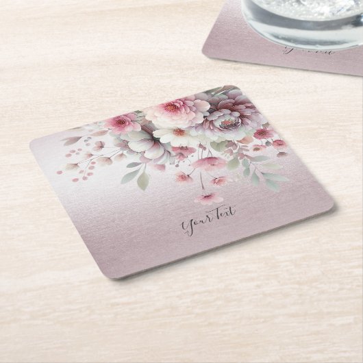 Moderner rosafarbener weißer Untersetzer (angewinkelt)