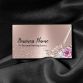 Moderner Rose Gold Clearing Service Blumenmop Visitenkarte