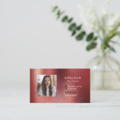 Moderner Rose Gold Foto QR Code Beruflich Visitenkarte (Stehend Vorderseite)