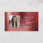 Moderner Rose Gold Foto QR Code Beruflich Visitenkarte (Vorderseite)