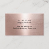 Moderner Rose Gold Girl Head Logo Beauty Salon Wel Visitenkarte (Rückseite)