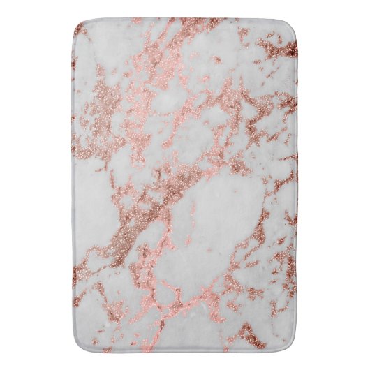 Moderner Rose Gold Glitzer Badematte (Vorderseite Vertikal)