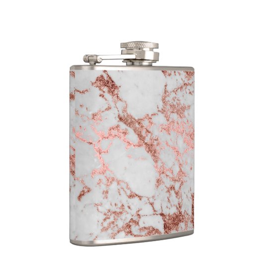 Moderner Rose Gold Glitzer Flachmann (Rechts)