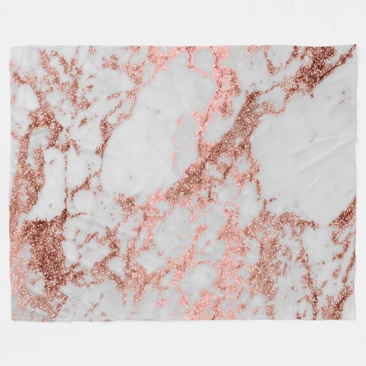 Moderner Rose Gold Glitzer Fleecedecke (Vorderseite (Horizontal))