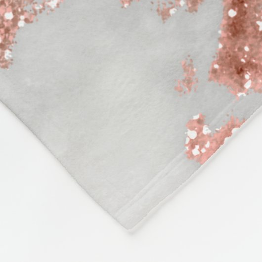 Moderner Rose Gold Glitzer Fleecedecke (Ecke)