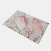 Moderner Rose Gold Glitzer Fußmatte (Schrägansicht)