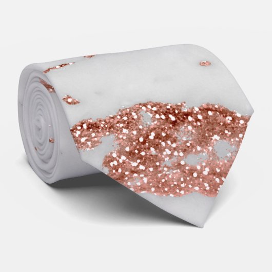 Moderner Rose Gold Glitzer Krawatte (Gerollt)