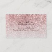 Moderner Rose Gold Glitzer Makeup Artist Friseur S Visitenkarte (Rückseite)
