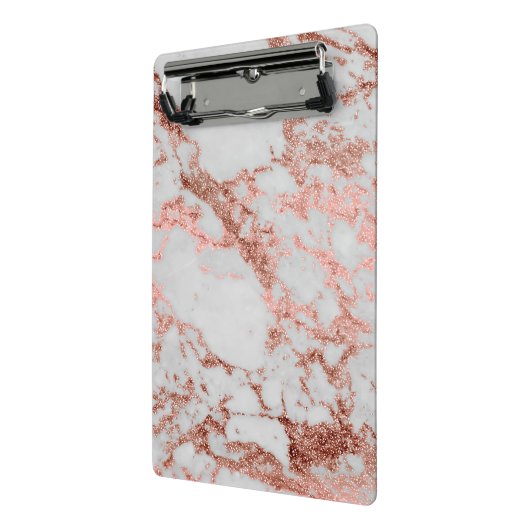 Moderner Rose Gold Glitzer Mini Klemmbrett (Gewinkelt2)