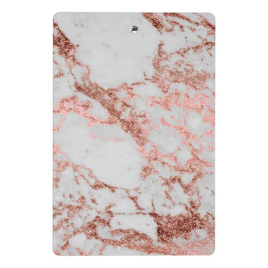 Moderner Rose Gold Glitzer Mini Klemmbrett (Rückseite)