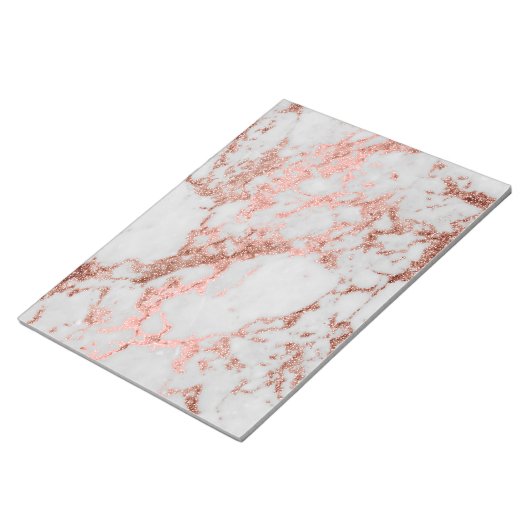 Moderner Rose Gold Glitzer Notizblock (angewinkelt)