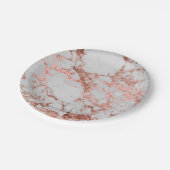 Moderner Rose Gold Glitzer Pappteller (Schrägansicht)