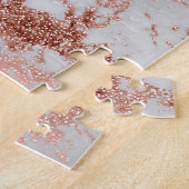 Moderner Rose Gold Glitzer Puzzle (Seite)