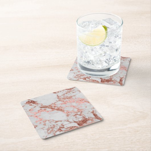 Moderner Rose Gold Glitzer Rechteckiger Pappuntersetzer (Vor Ort)