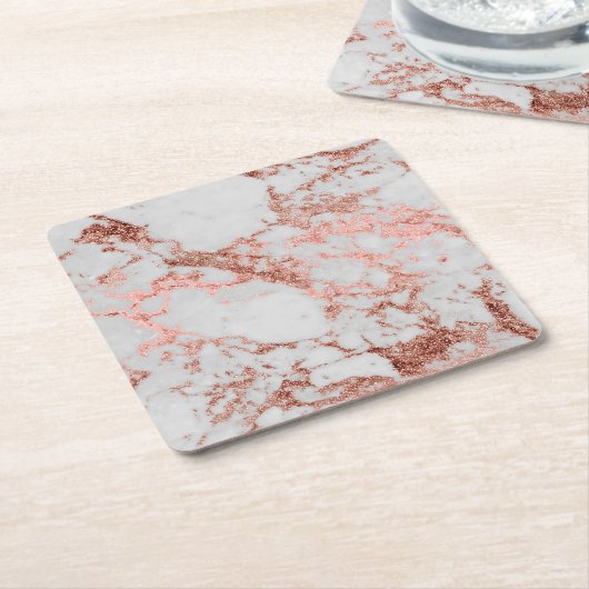 Moderner Rose Gold Glitzer Rechteckiger Pappuntersetzer (angewinkelt)