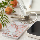 Moderner Rose Gold Glitzer Schlüsselanhänger (Vorderseite rechts)