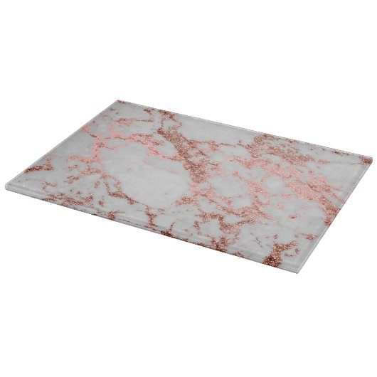 Moderner Rose Gold Glitzer Schneidebrett (Ecke)