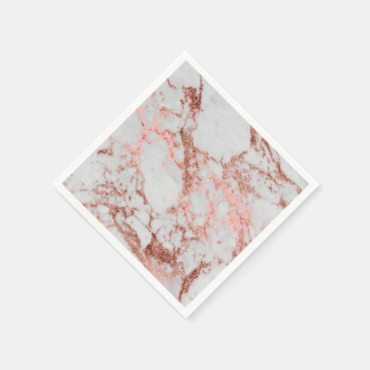 Moderner Rose Gold Glitzer Serviette (Ecke)